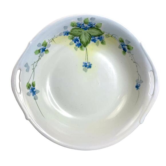 Antique Meito China Serving Bowl 10" Nippon Hand Painted Floral c. 1908 Japan - Picture 1 of 5